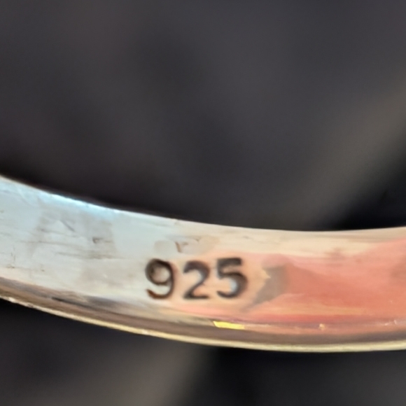 Genuine Blue Topaz Solid Sterling Silver Ring Size 6 - Picture 5 of 9